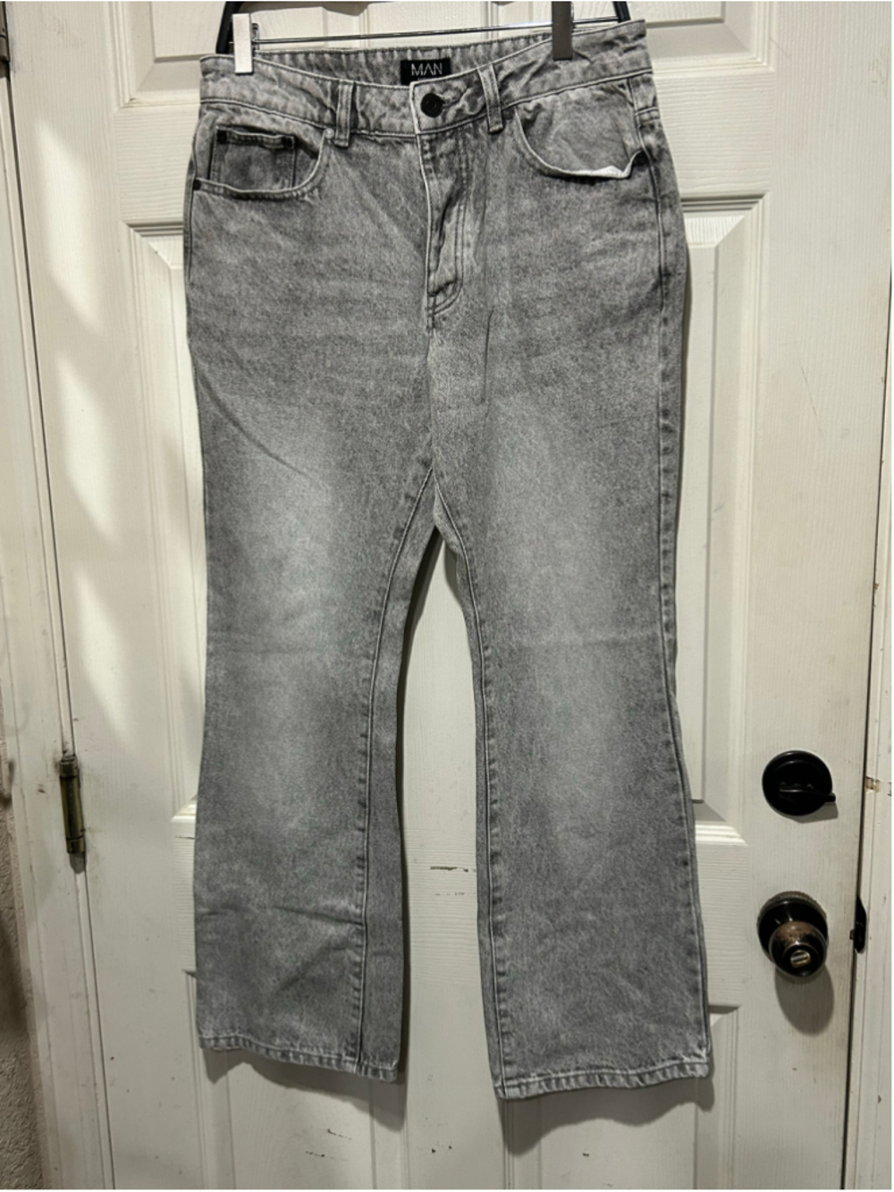 boohooMAN acid wash Grey Jeans, Size Waist 32